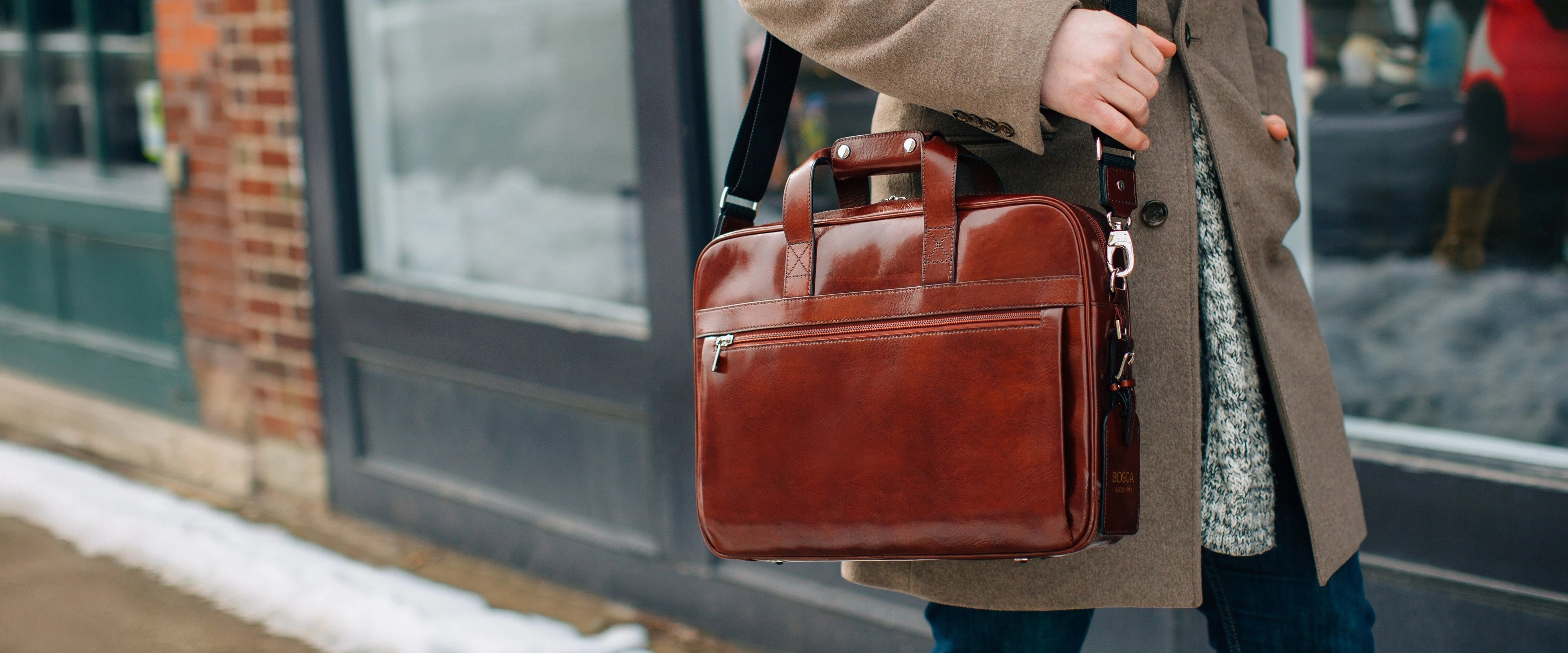 bosca vintage leather backpack | Men's Old Stringer Bag zippered pocket and a laptop sleeve Classic Nappa Backpack 1 |