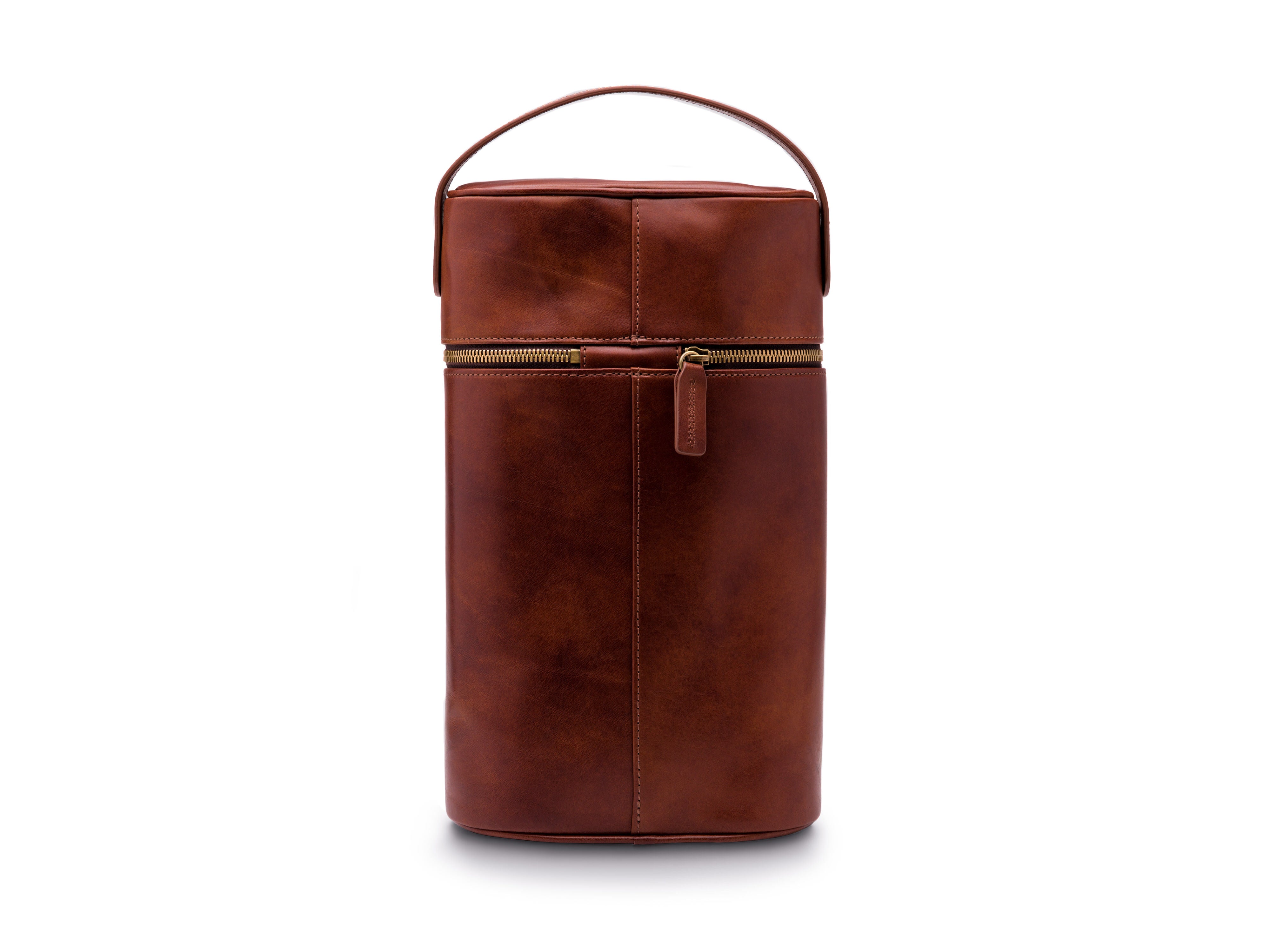 brown leather wine backpack Bosca Dolce Double Wine Carrier