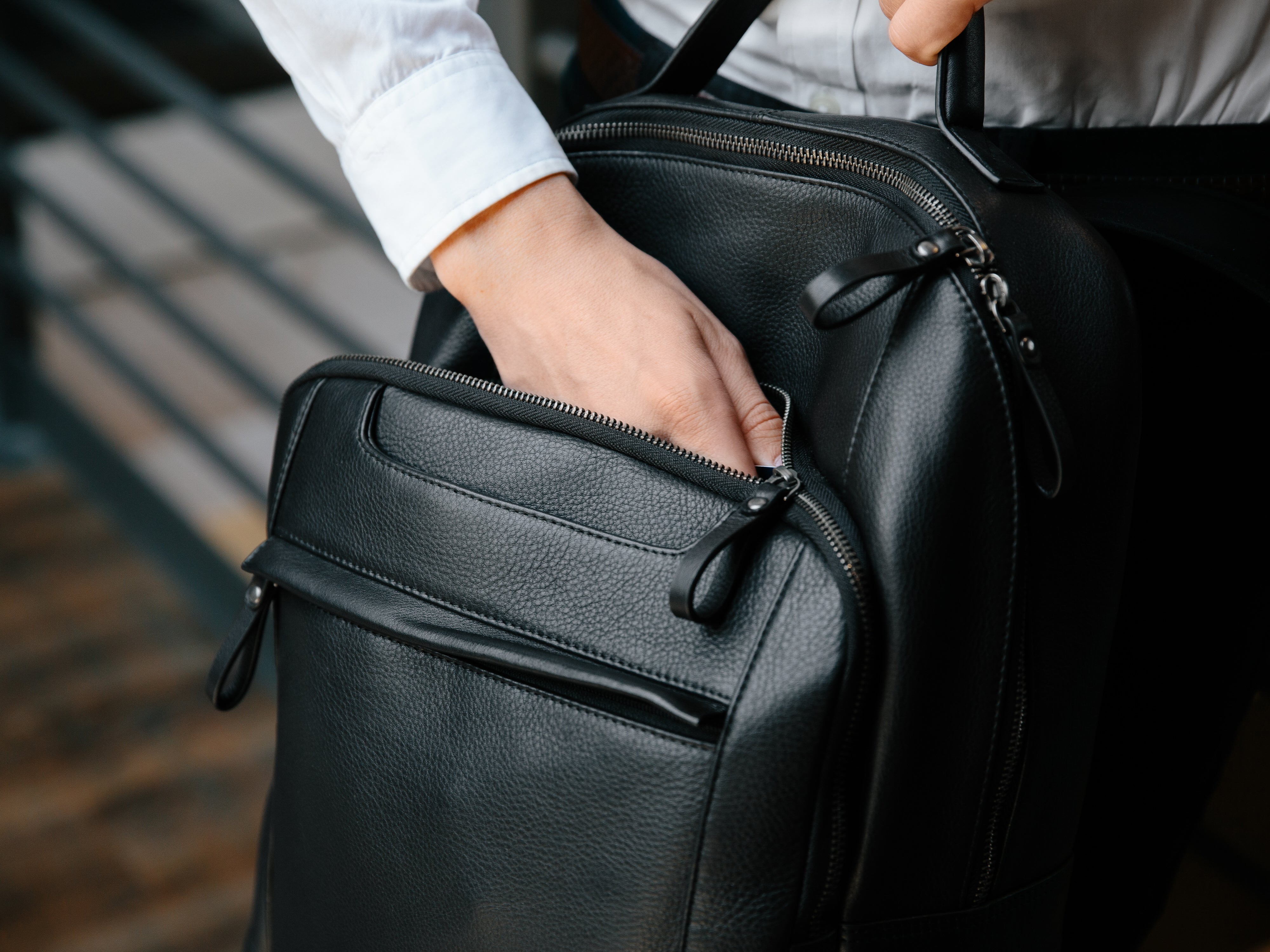 black leather backpack for men Bosca | Classic Nappa Backpack
